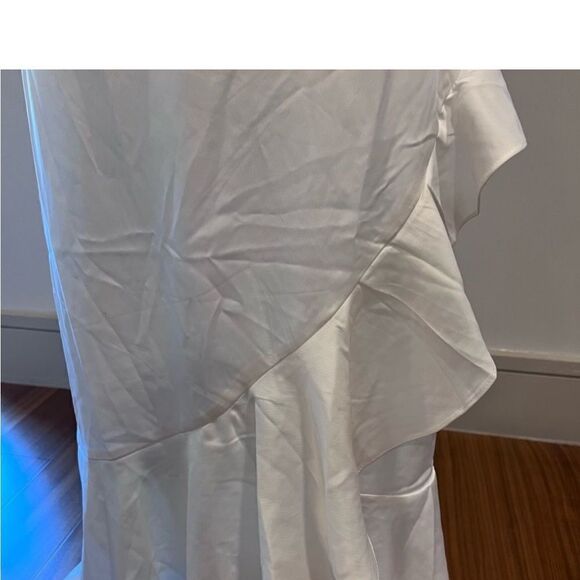 Amylynn White Pleated Wrap Dress Women Large NWT $225 - Picture 11 of 13